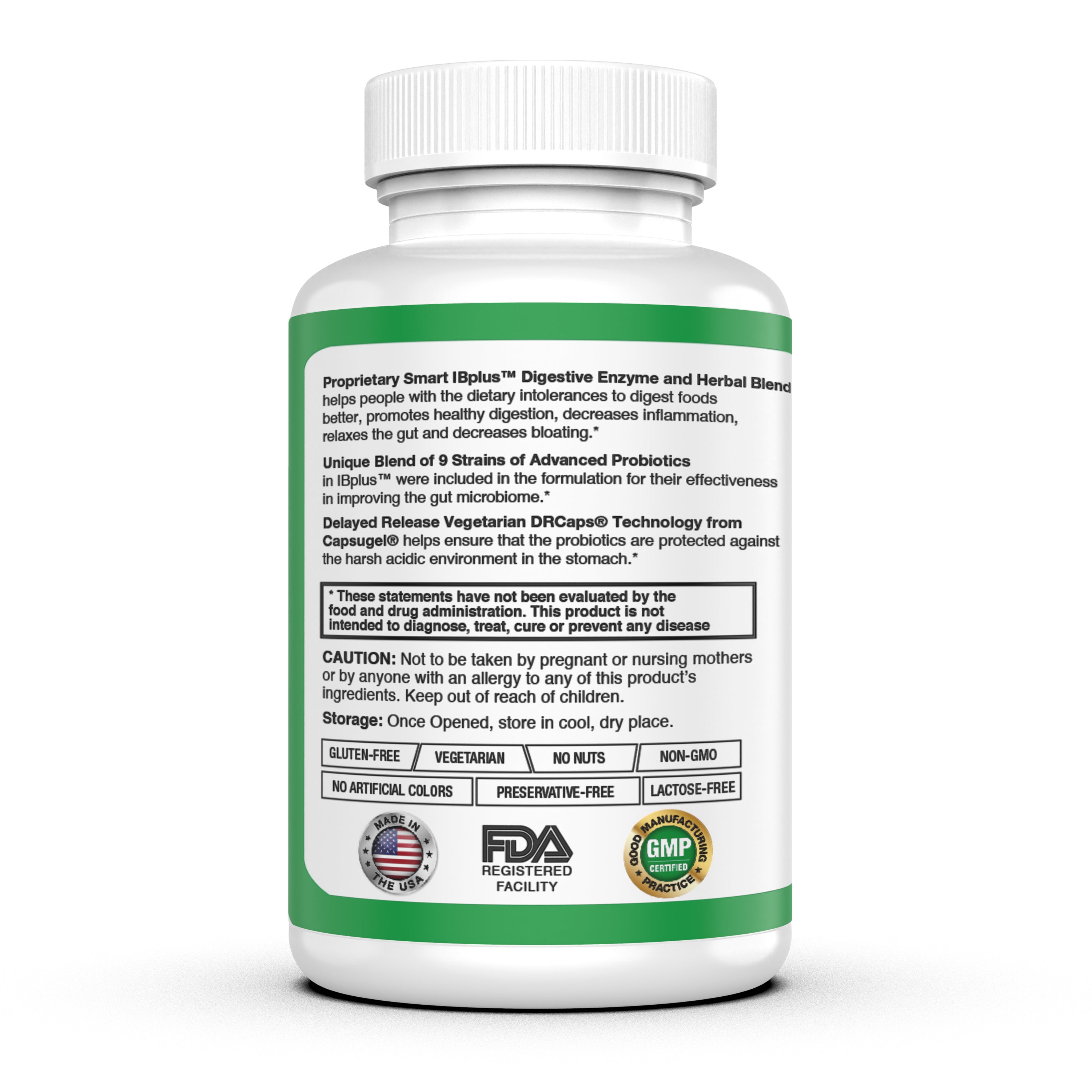 IBplus® Probiotic, Prebiotic, Digestive Enzyme and Herbal Blend Supplement